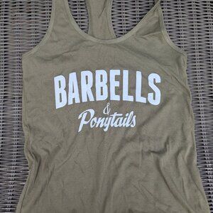 Barbells And Ponytails "Logo" Racerback Tank Top Sz S NEW